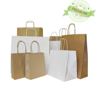 PREMIUM Papiertaschen gedrehter Papiergriff