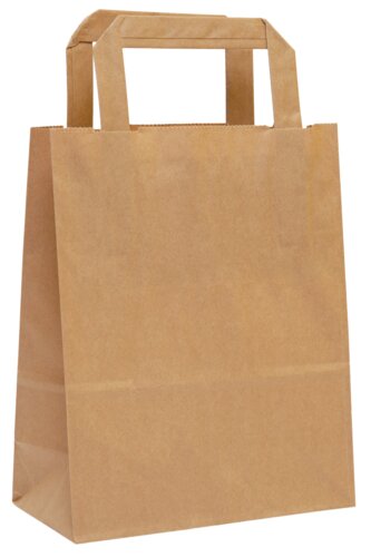 Braune Papiertaschen, flacher Papiergriff