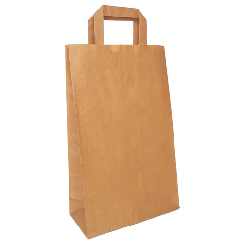 Braune Papiertaschen, flacher Papiergriff