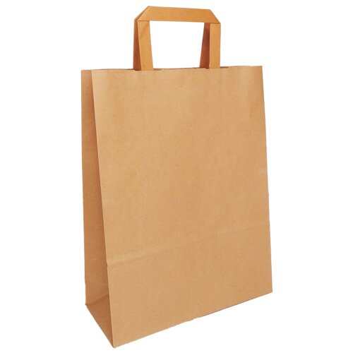 Braune Papiertaschen, flacher Papiergriff