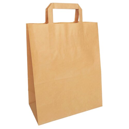 Braune Papiertaschen, flacher Papiergriff