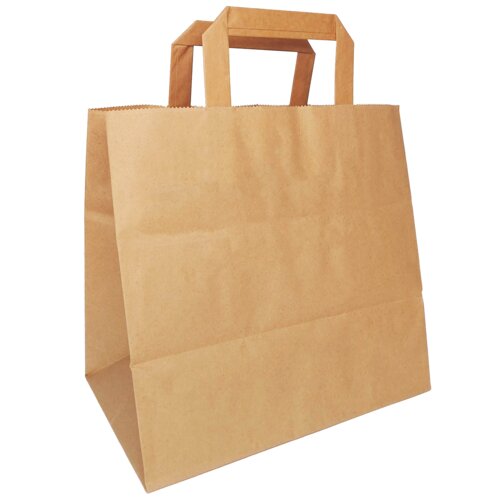 Braune Papiertaschen, flacher Papiergriff