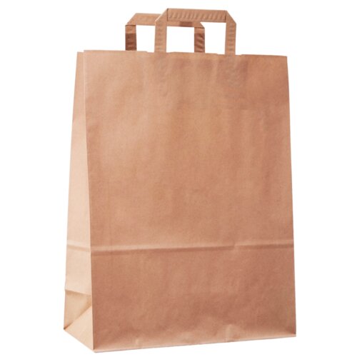 Braune Papiertaschen, flacher Papiergriff