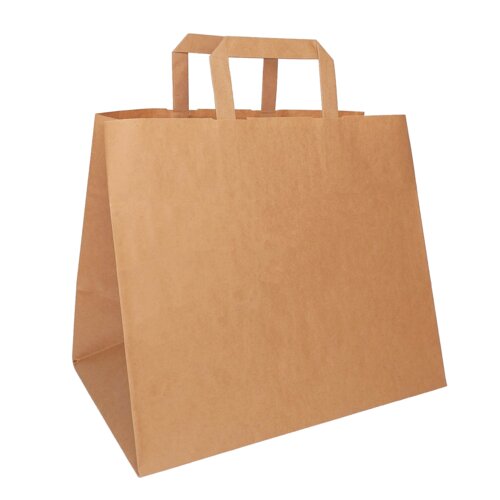 Braune Papiertaschen, flacher Papiergriff