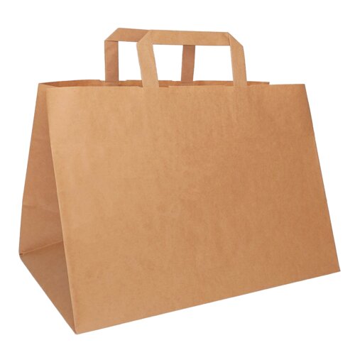 Braune Papiertaschen, flacher Papiergriff