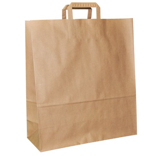 Braune Papiertaschen, flacher Papiergriff