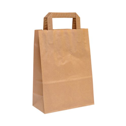 Braune Papiertaschen, flacher Papiergriff